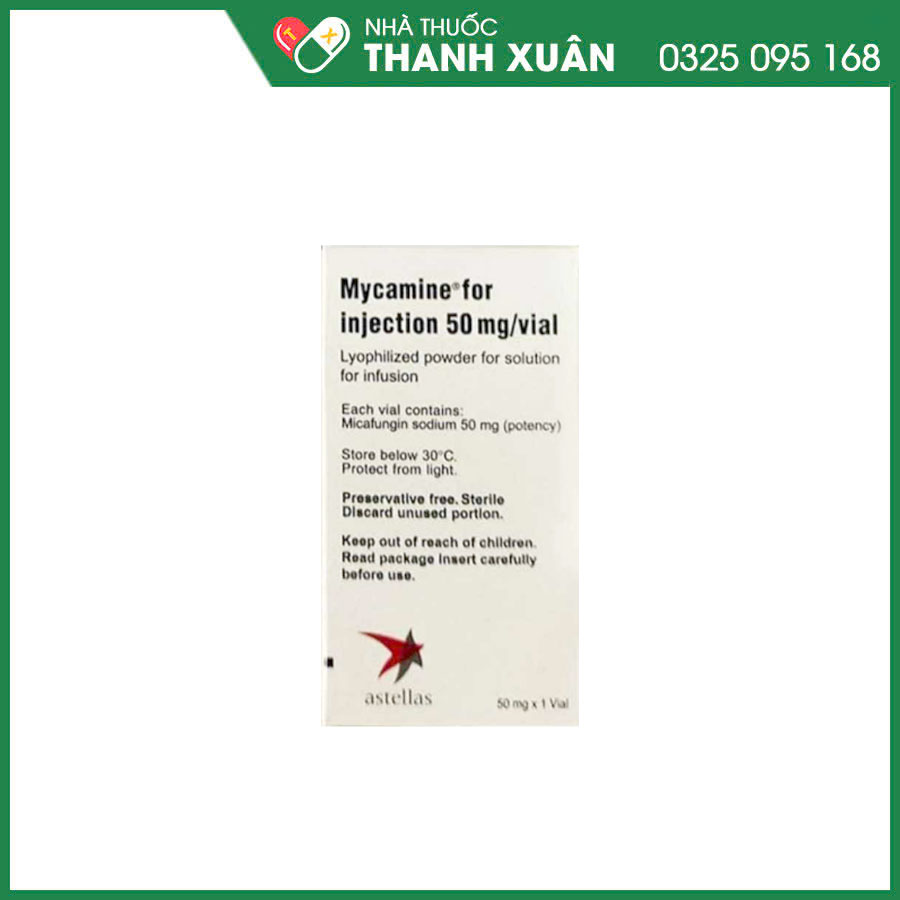 Mycamine for injection 50mg/vial thuốc điều trị hoặc điều trị dự phòng nhiễm bệnh nấm Candida